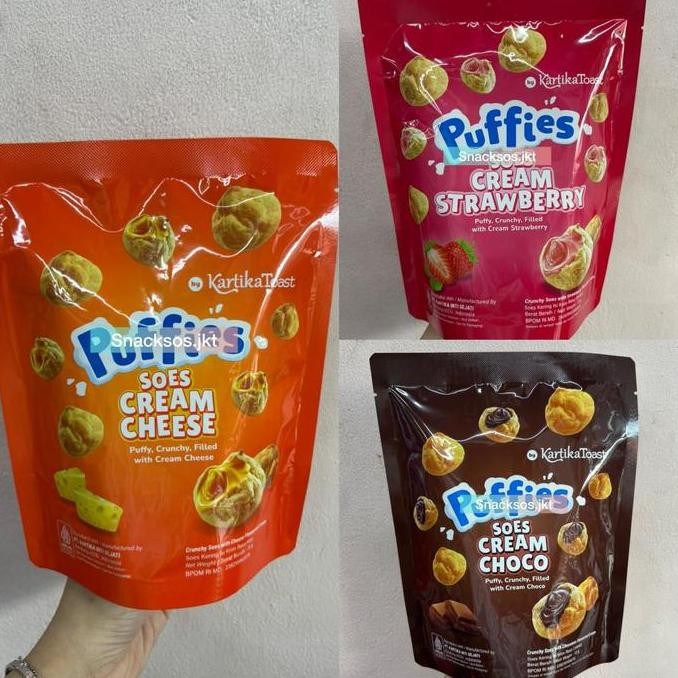 

KARTIKA SARI PUFFIES SOES CREAM CHEESE / STRAWBERRY / CHOCOLATE CREAM - KARTIKA TOAST
