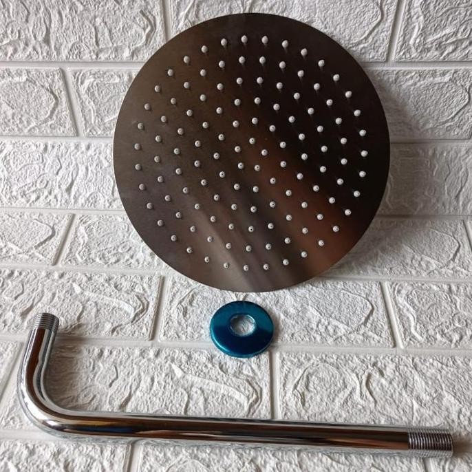 Shower Dinding Wall Shower 10Inc Bulat + Pipa 30Cm Sawer  Kamar Mandi Forsale