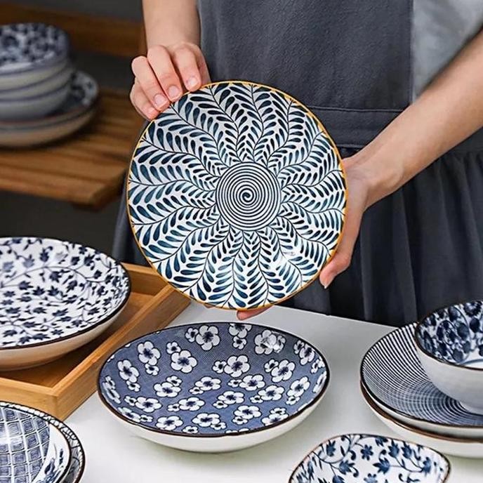 Dinner Set Keramik / 2 PCS Piring Jepang / Japanese Dinner Plate