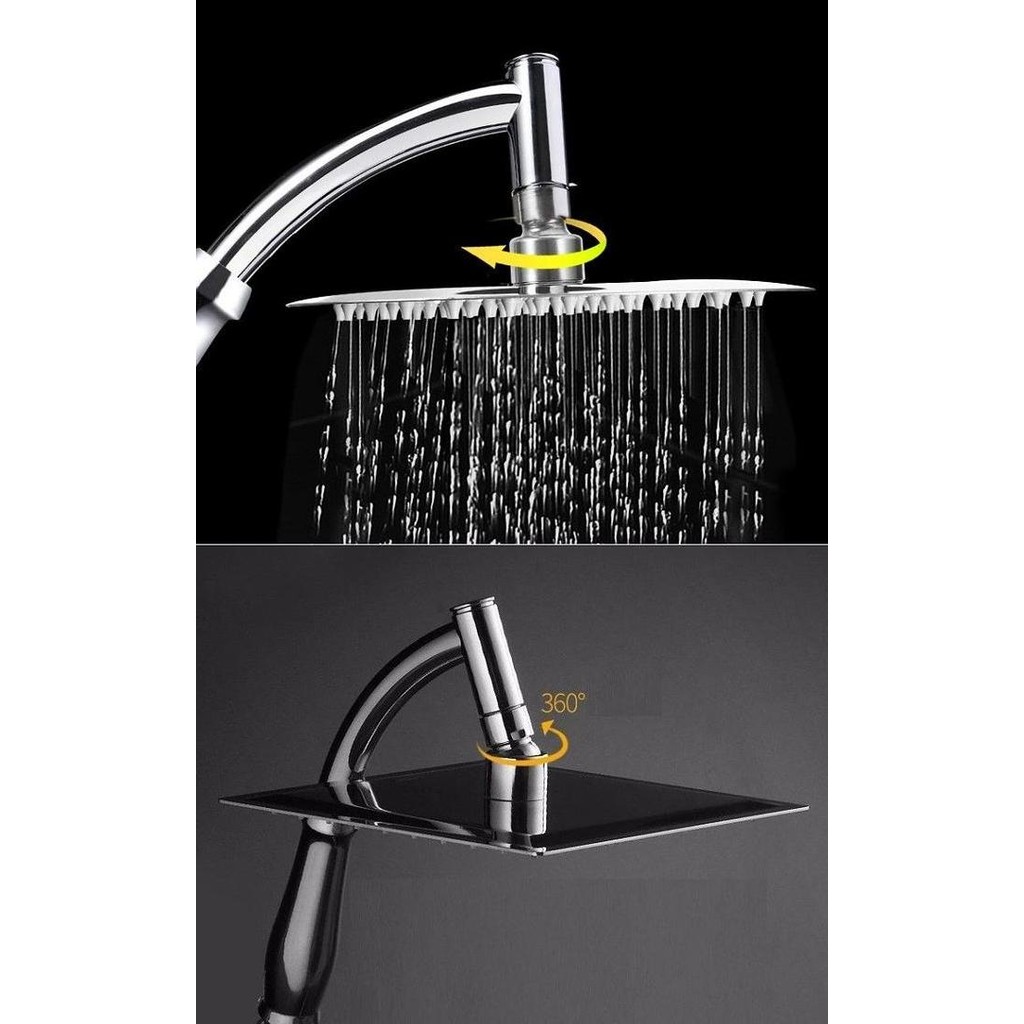 Gagang Kepala Head Shower Kamar Mandi Kotak 8 Inch Stainless Steel Premium