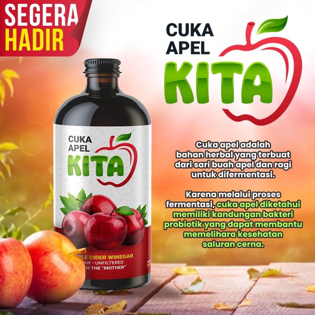 

[Kecil Cuka Apel Kita Isi 300 Ml Apple Cider Vinegar Premium Cuka Apel Organik With The Mother Untuk Diet Im31