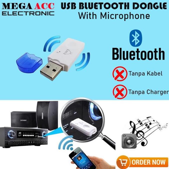 USB Bluetooth Dongle With Microphone PC Laptop Wireless Mic Headset Call Zoom Meeting
