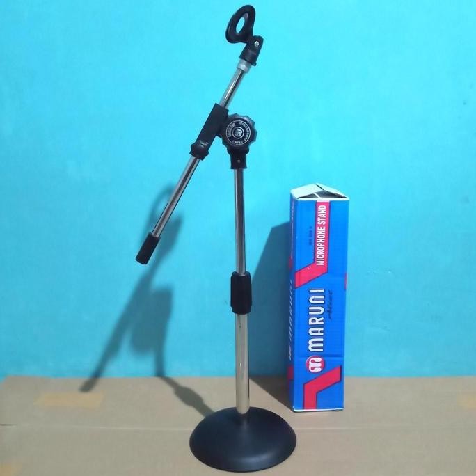 Stand Microphone Pendek Kaki Besi Bulat Holder Mic Full Besi Original