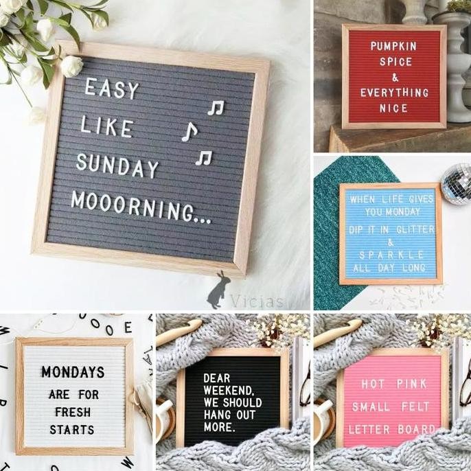 

Ard01 - Papan Huruf Diy / Felt Letter Board Home Decor - 25X25 Cm New Stok