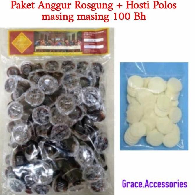 

Anggur cup rosgung hosti roti perjamuan kudus paket 100 baru PS