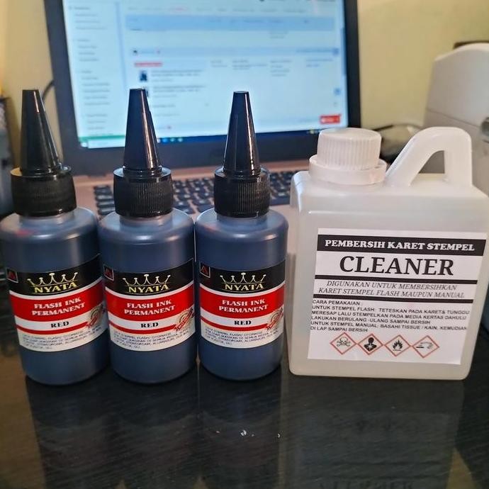 

Cliner Pembersih Karet Stempel Flash/ Manual Isi .500 Ml New Stok