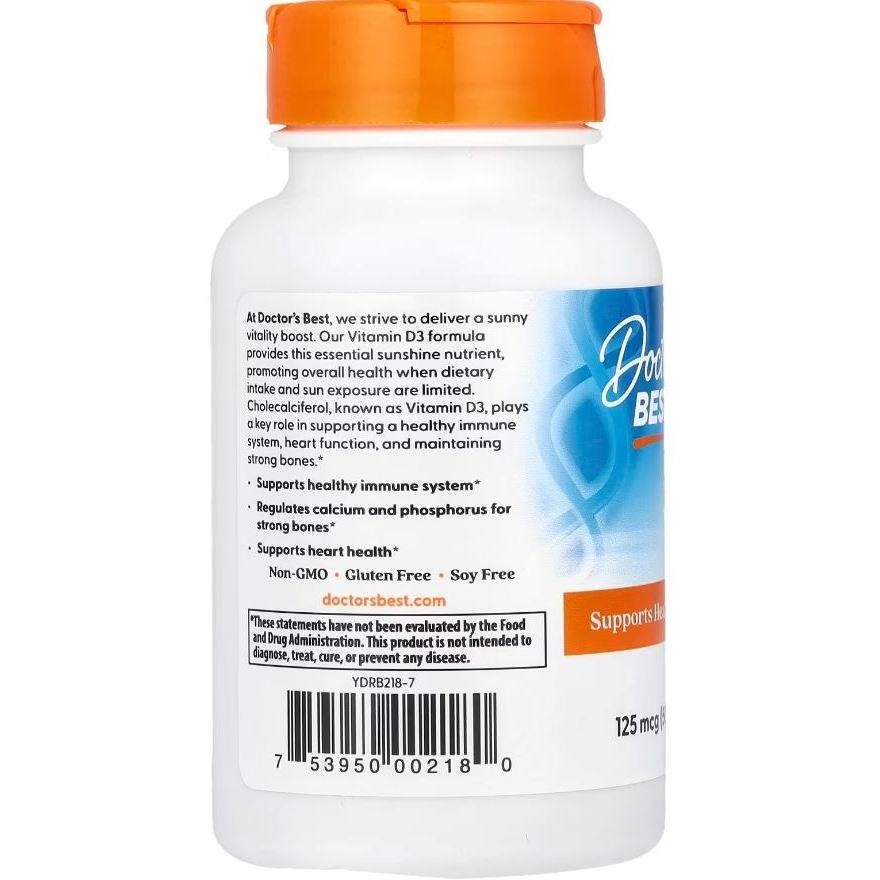 Doctor Best Vit D3 5000 Dr Best Vit D3 5000 180 Softgel  USA Best Vitamin D3 5000