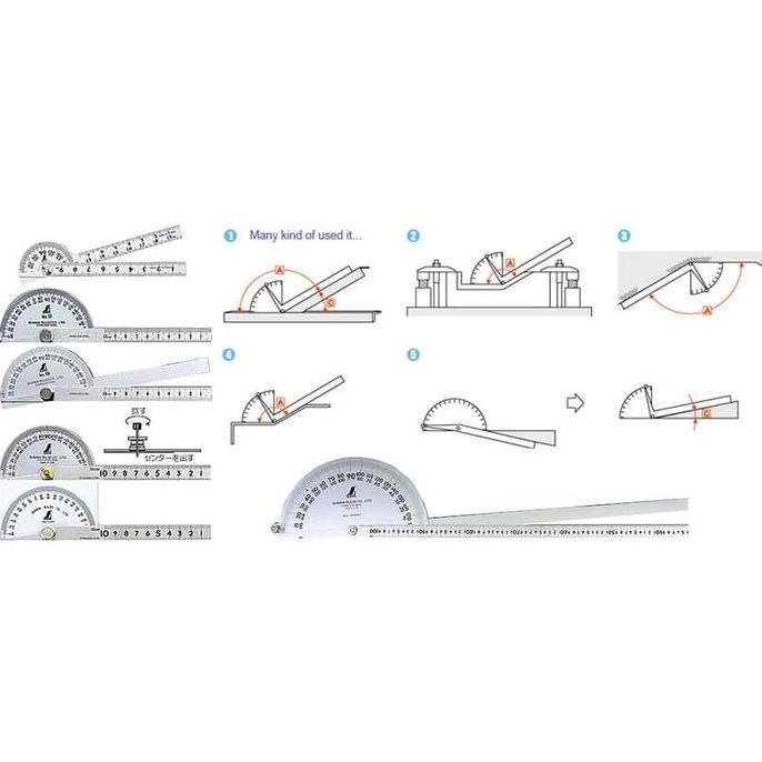 

Shinwa Rules Protractor Polish Finish S1550-62987 / Shinwa 62987 New Stok