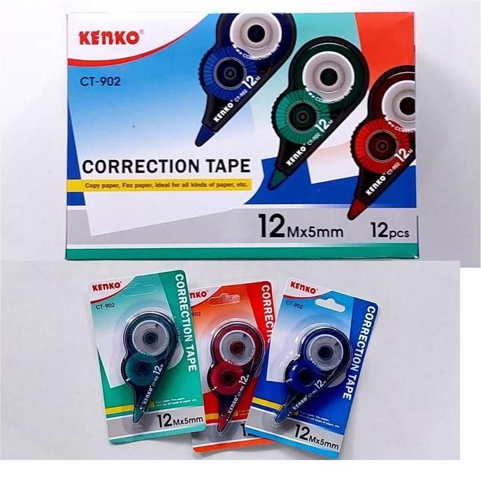

Tip Ex / Correction Tape Kertas Kenko Ct902 12 Meter / Lsn ( 12 Pcs ) New Stok