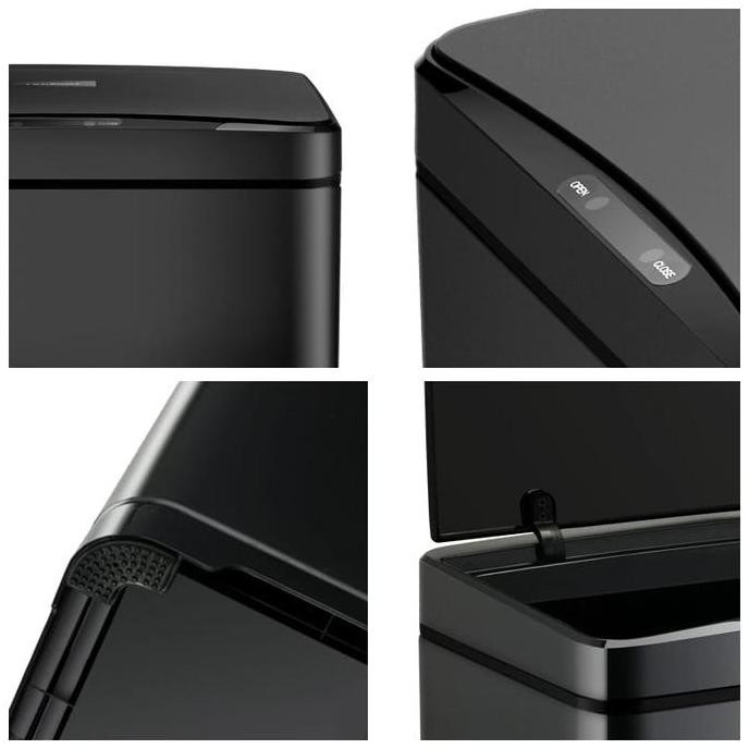 Tempat Sampah Stainless HITAM Sensor Bin Gerak Smart Trash Otomatis