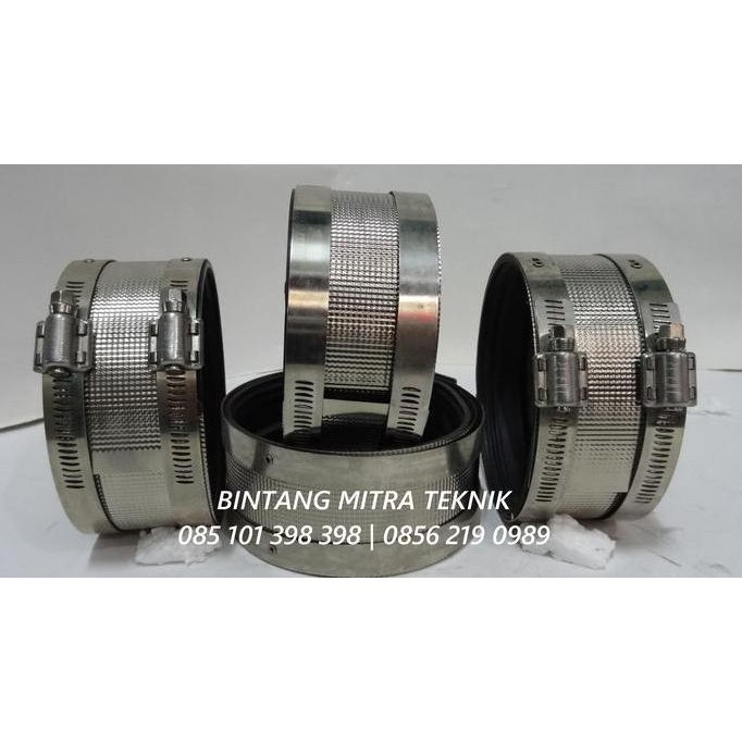 CLAMP PIPA STAINLESS TIGER - REPAIR CLAMP RUBBER STAINLESS 4" murah