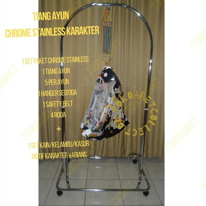 [R2G] TIANG AYUNAN BAYI PERLENGKAPAN TIDUR BAYI ADA RODA AYUN KARAKTER