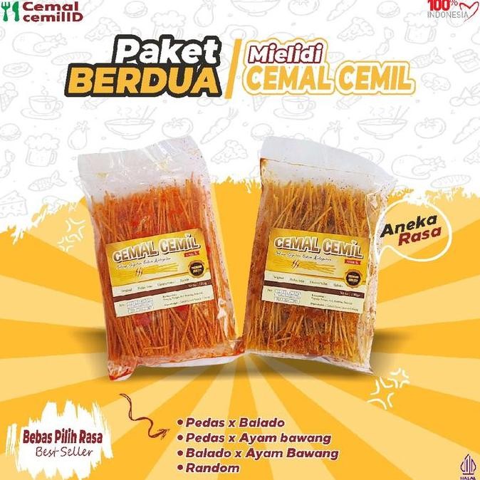 

Paket Berdua Mie Lidi Cemal Cemil (Mie Lidi 2 Varian Rasa) - Cemilan Kekinian, Makanan Ringan, Noodle Food, Rasa Original, Pedas, Balado, Super Pedas