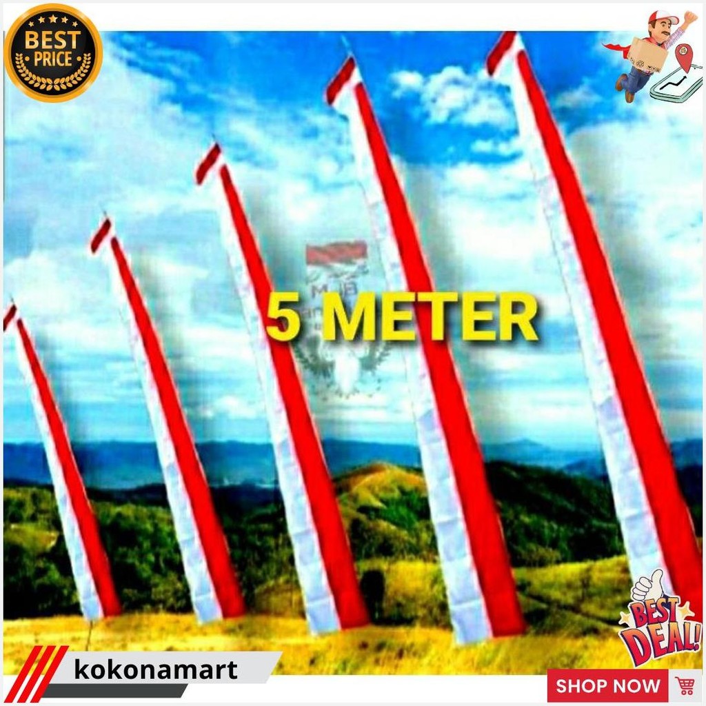 Umbul Umbul 5 Meter Merah Putih Polos Original Produk