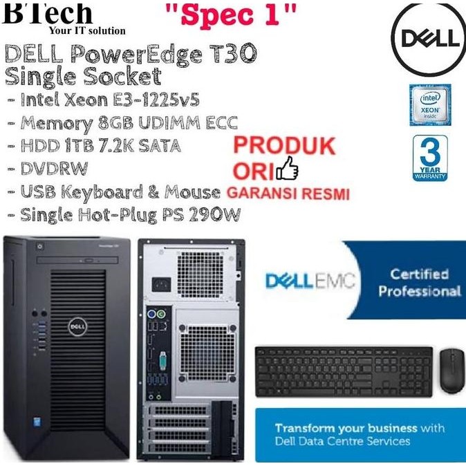 TERLARIS - SERVER DELL PowerEdge T30 Single Socket "Spec 1" Server G13