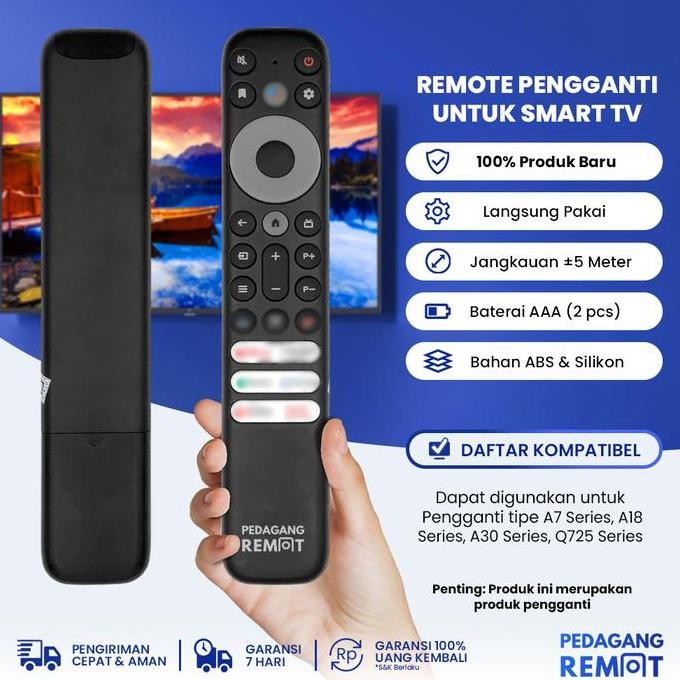 Remote Pengganti Untuk Remot TV TCL Android Smart TV IR / Remot TCL Android Smart TV LCD LED murah