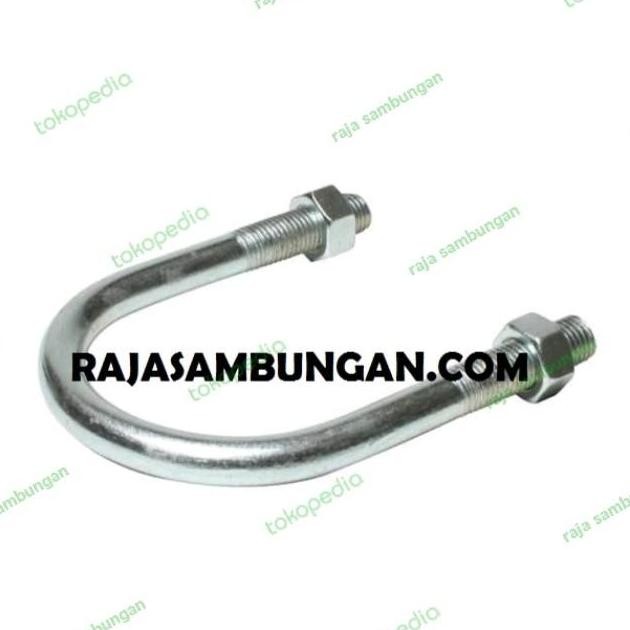 U Bolt 10 mm x 10 inch UBolt Clamp Penjepit Pipa Besi Klem U Galvanis murah