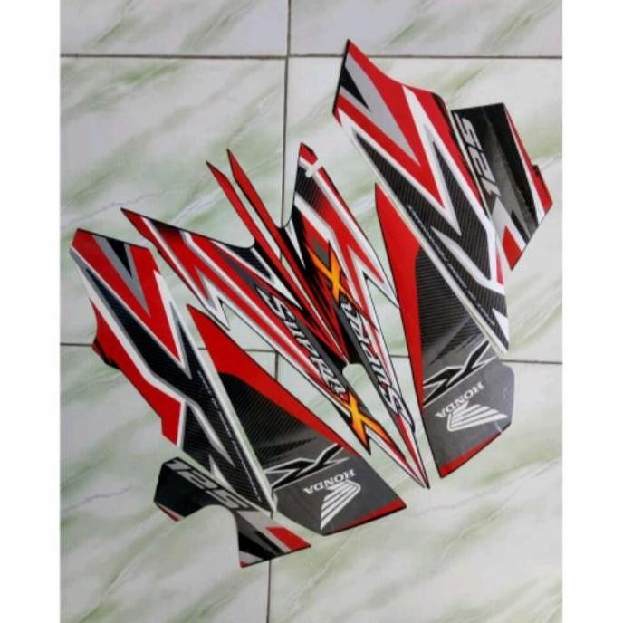 stiker striping honda supra x 125 2012 2013 merah