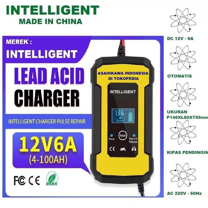TERLARIS - Intelligent fast charger accu cas aki mobil motor charger aki otomatis