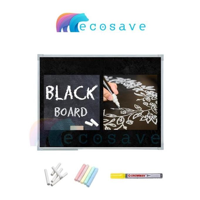 

Blackboard Spidol Sakana Ecosave 50 X 70 Cm ( Papan Tulis Gantung Tempel Black Board Magnetik Ecosave ) New Stok