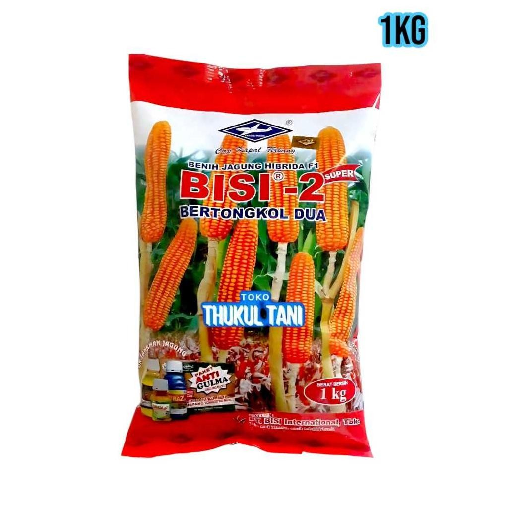 Benih Jagung Bisi 2 Kemasan 1Kg Bibit Jagung Hibrida Super Bisi2 Kapal Terbang 1Kilo Tongkol 2 - Ben