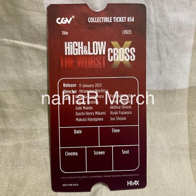 High & Low: The Worst X x CGV Official Collectible Ticket Set