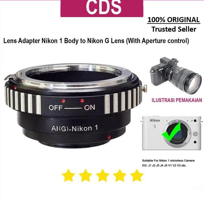 No Brand Lens Adapter Compatible For Nikon G Lens To Nikon 1 Body J1/J3/J5/V1/V3 With Aperture Diafr