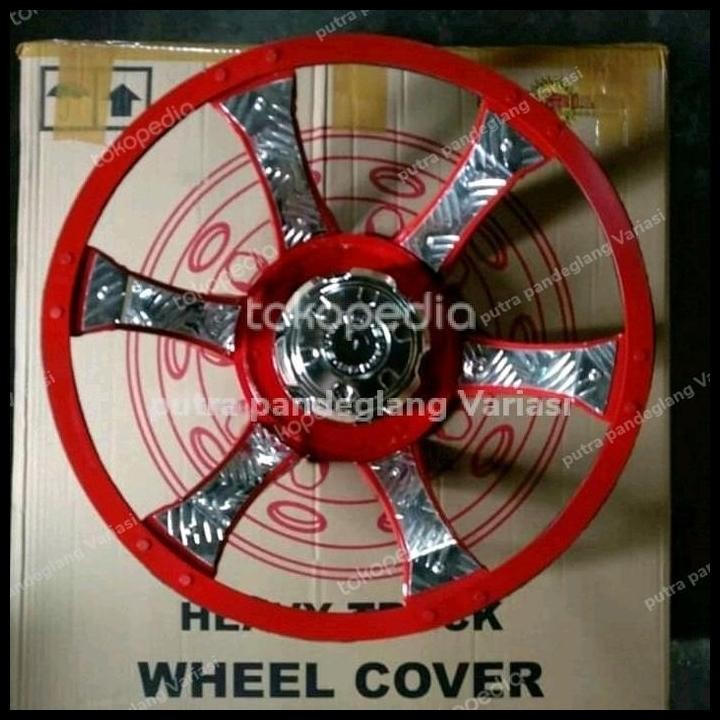 GRATIS ONGKIR DOP RODA TRUK RING 16 MOBIL BELAKANG WARNA MERAH 2 PCS 