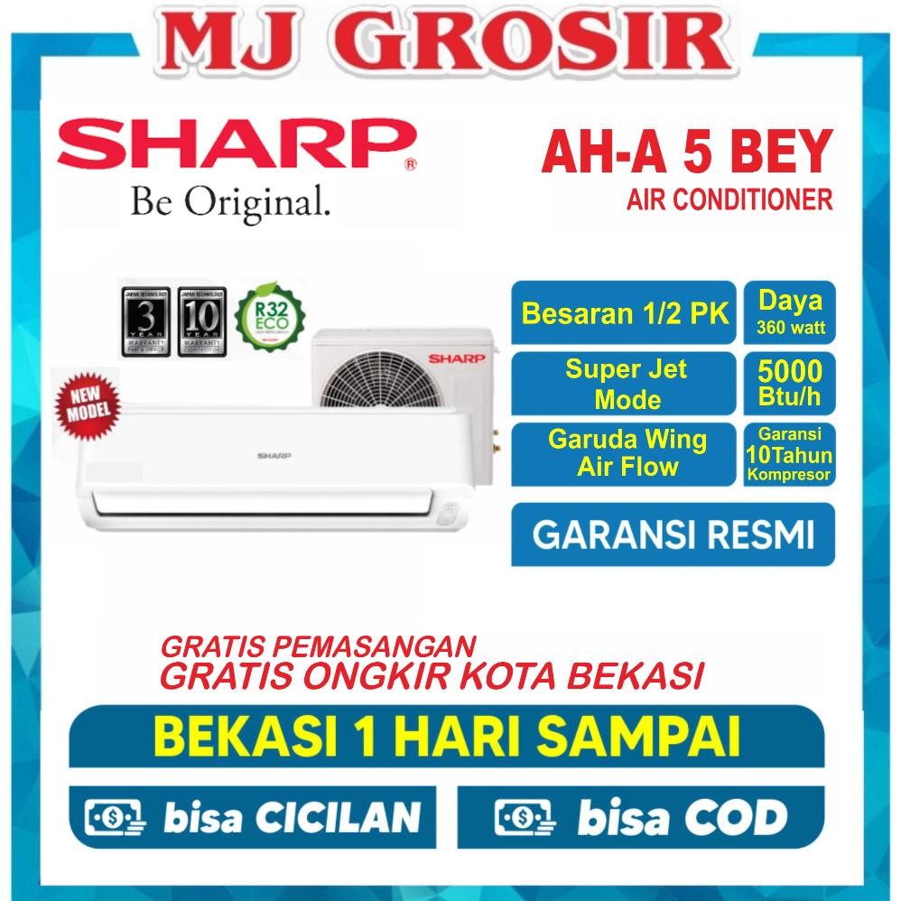 AC SHARP AH-A 05 BEY / AH-A 05 SAY 0.5 PK + PASANG 1/2 PK R32 THAILAND ECO JETSTREAM DiM