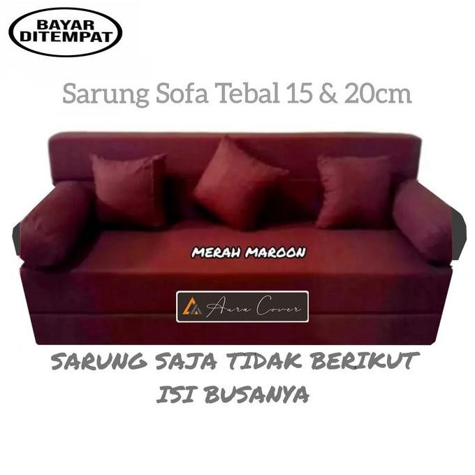 Sarung Cover Sofabed Busa Inoac/Royal Tebal 15-20 cm No 1 2 3 4 Resleting Motif Embos Polos