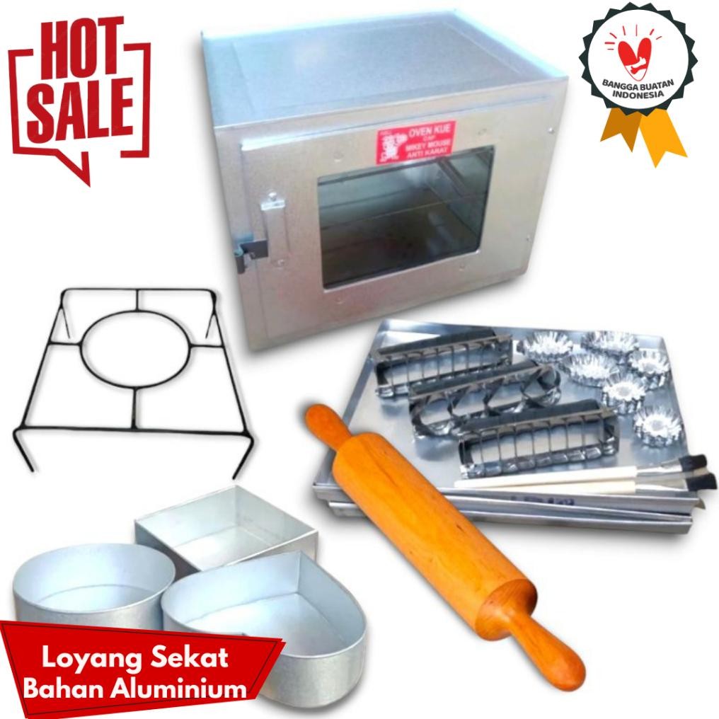 Oven Kompor Tangkring Miky Susun 3 Bahan Galvalum Anti Karat / Paket Loyang dan Cetakan Kue Lengkap 