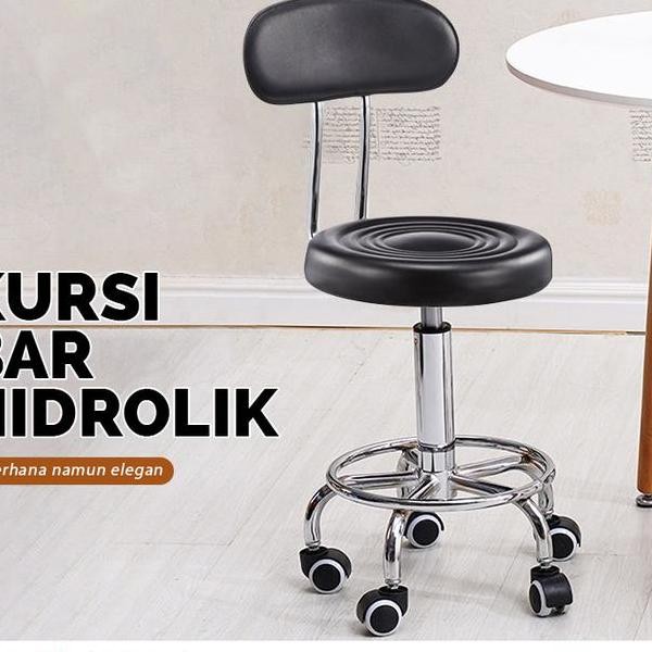 Kursi Barstool Bulat Sandaran Kursi Bar Holik Dapat Disesuaikan Bahan Besi Dudukan Busa Lapis Kulit 