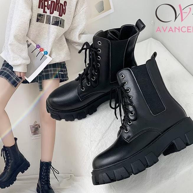 Avanceid 1950 Sepatu Sneakers Boots Wanita Docmart Putih Hitam