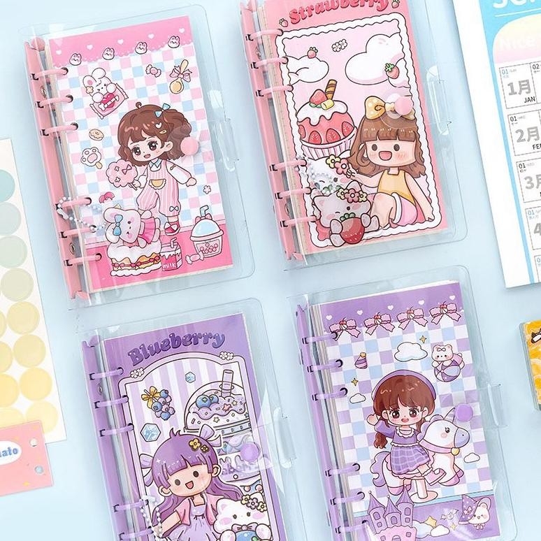 

Uj-53 Buku Binder A6 Aqiao Snackshop Diary Book Journaling 6 Ring Gantungan Acrylic Uj-53