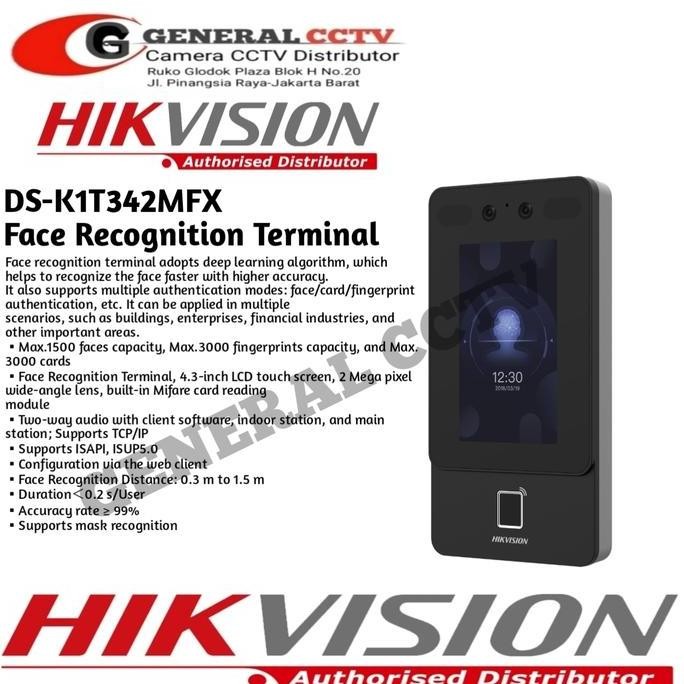 TERBARU HIKVISION DS-K1T342MFX HIK ACCES CONTROL FACE and FINGER With LAN