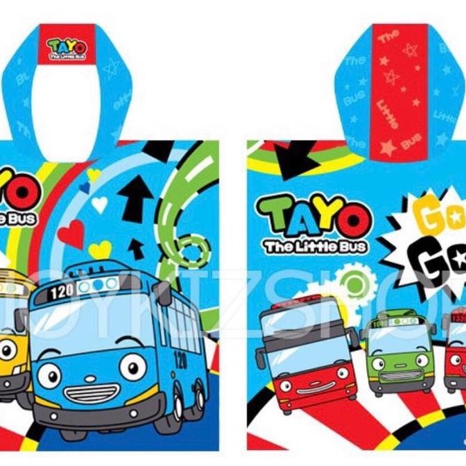 Murah Iconix Tayo Hooded Towel For Kids / Handuk Hoodie Anak Karakter Tayo
