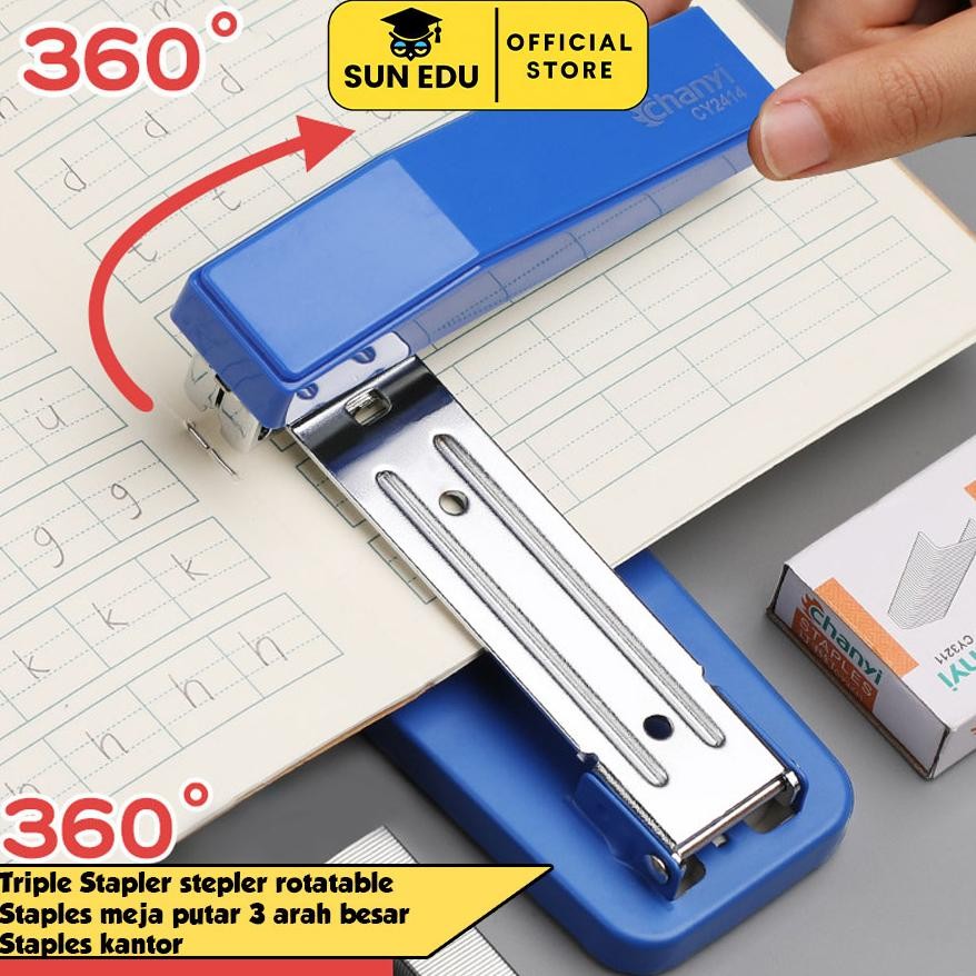 

Ss-64 Triple Stapler Stepler Rotatable/ Staples Meja Putar 3 Arah Besar/ Staples Kantor Ss-64