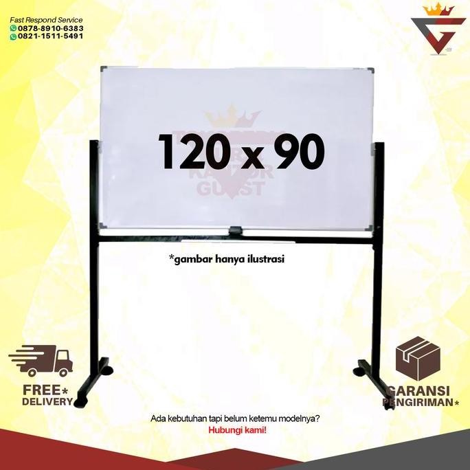 

Whiteboard 120 X 90 Sakura Standing 2 Muka Double Face Papan Tulis New Stok