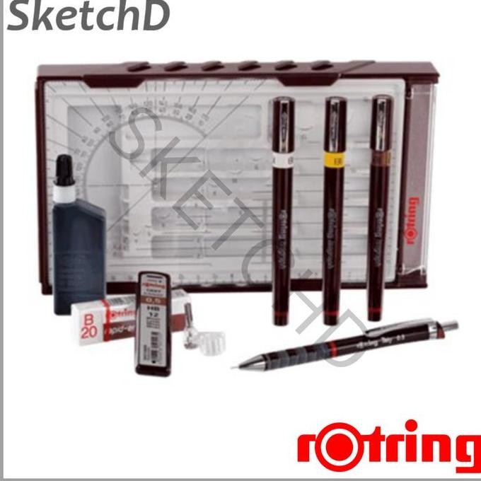 

Isograph Set 01 . 02 . 03 Drawing Pen Rotring College Set New Stok