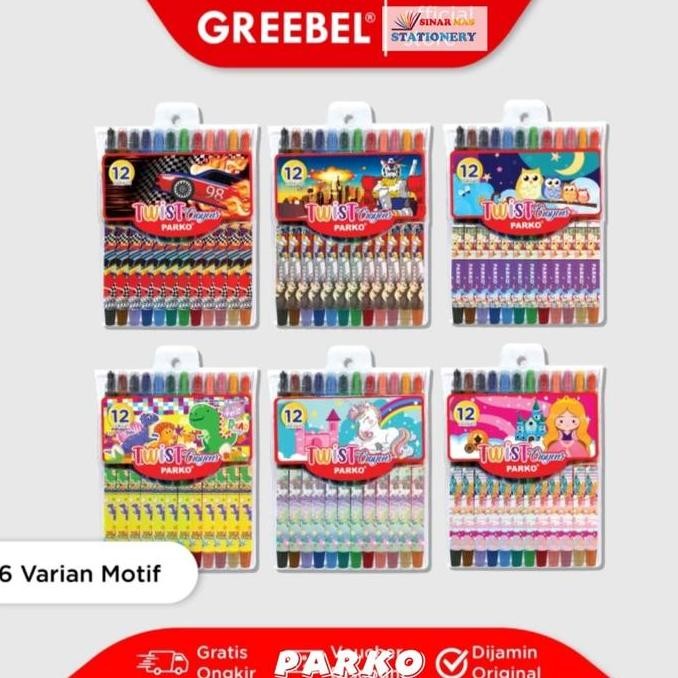 

Parko Twist Crayon 12 Warna/Crayon Putar 12 Warna by Greebel (1Set)