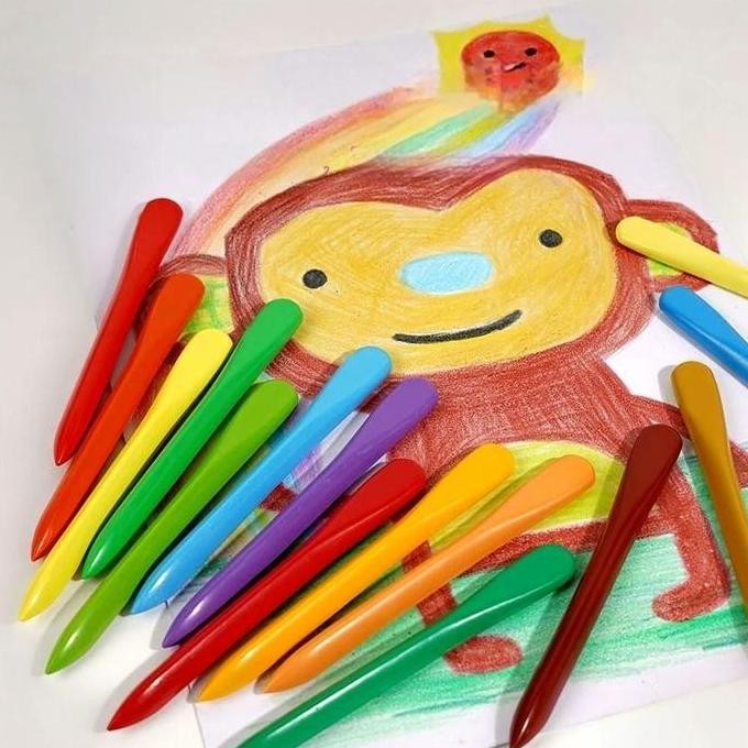 

24 Warna Crayon ajaib anti kotor tahan air non toxic aman untuk anak krayon pensil warna