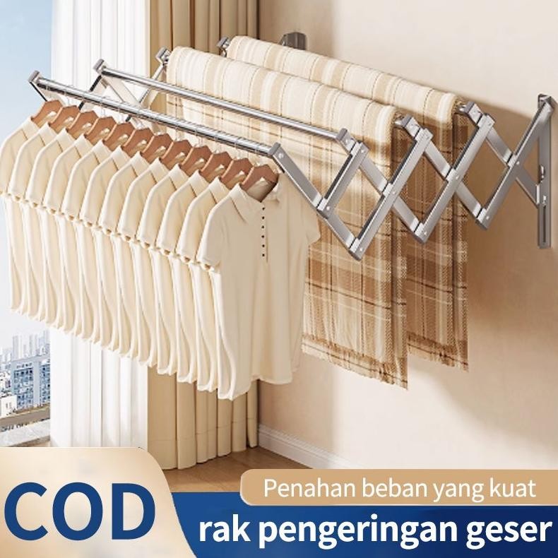 COD 304 Jemuran Lipat Dinding Jemuran Dinding Jemuran Baju Stainless Gantungan Baju Dinding Tempel