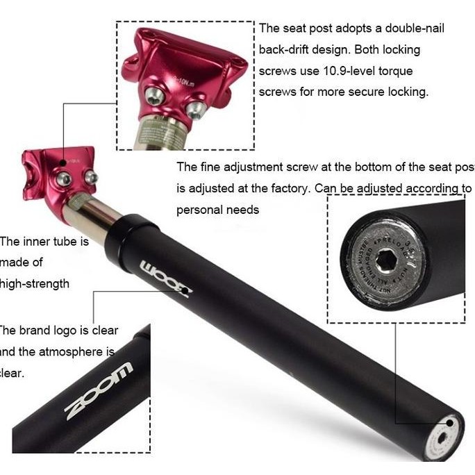 Seatpost Suspension ZOOM Original Seatpost Suspensi Shock Absorber