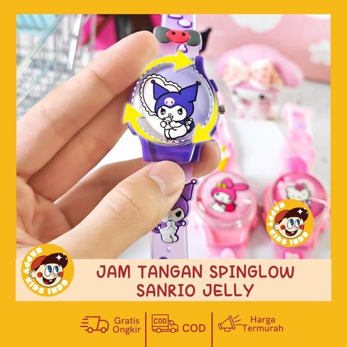 Jam Tangan Anak Spinner Jelly Karakter Sanrio Anak Perempuan Kuromi Melody