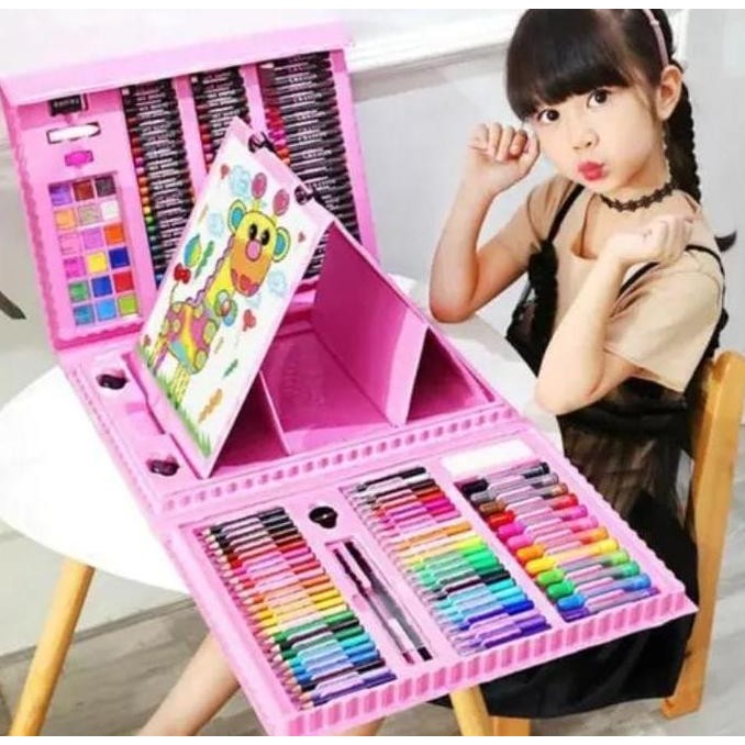 

Pensil Warna Crayon Set 208 Pcs Alat Menggambar Mewarnai Anak