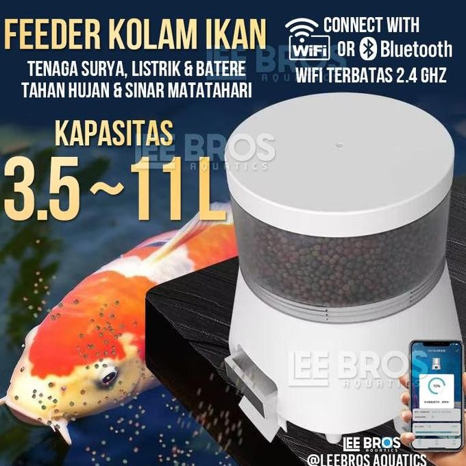 Fish Feeder  Automatic / Feeder Ikan Otomatis / Auto Feeder Koi / Smart Fish Feeder /Autofeeder Pond