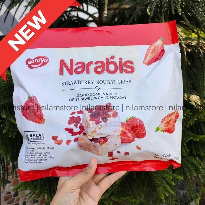 

LM 1 Pack Narabis Naraya Nougat 200g isi +-19/20 Camilan Manis Coklat Strawberry Vanila matcha EXP 2026 Permen Snack Candy Food