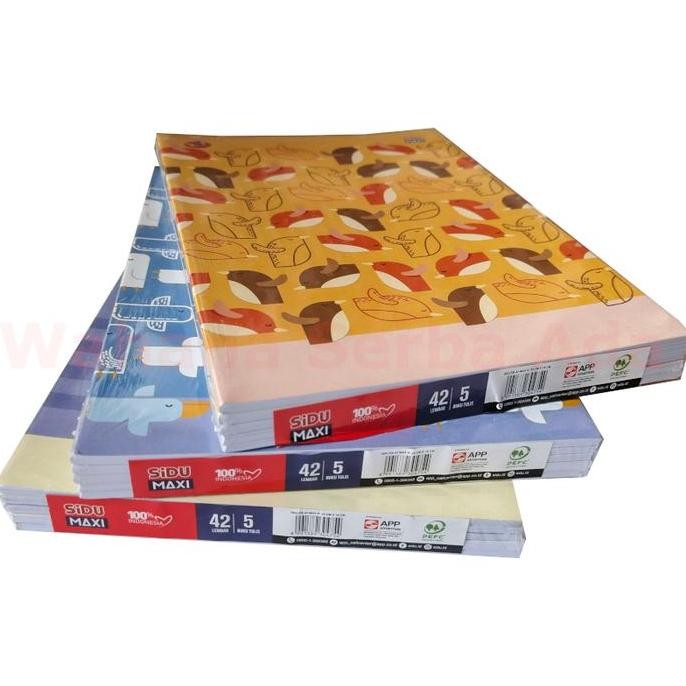 

Buku Tulis SIDU Maxi 42 Lembar 1 pack isi 5 buku boxy panjang