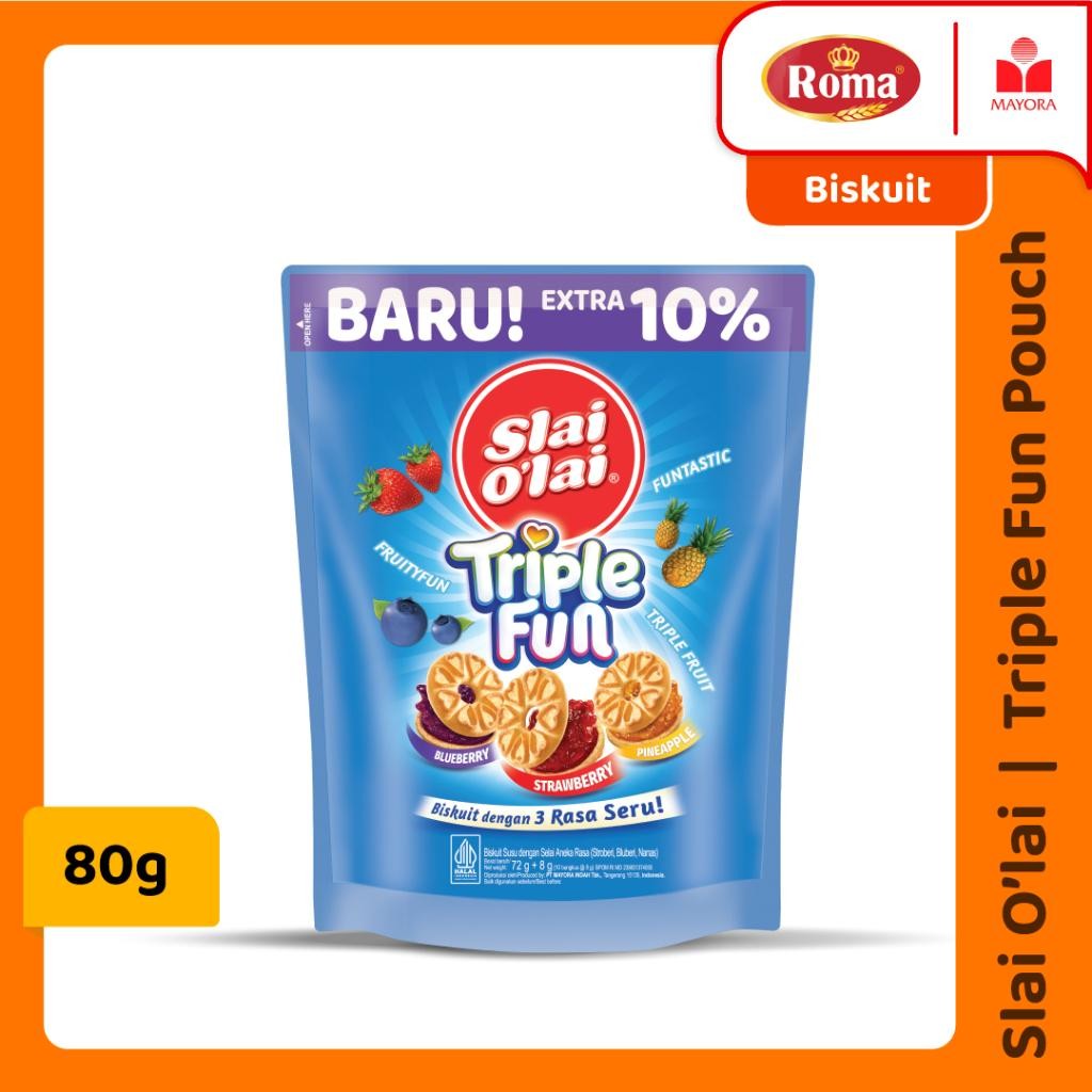 

Lm Roma Biskuit Slai Olai Triple Fun Pouch Kaya Vitamin B