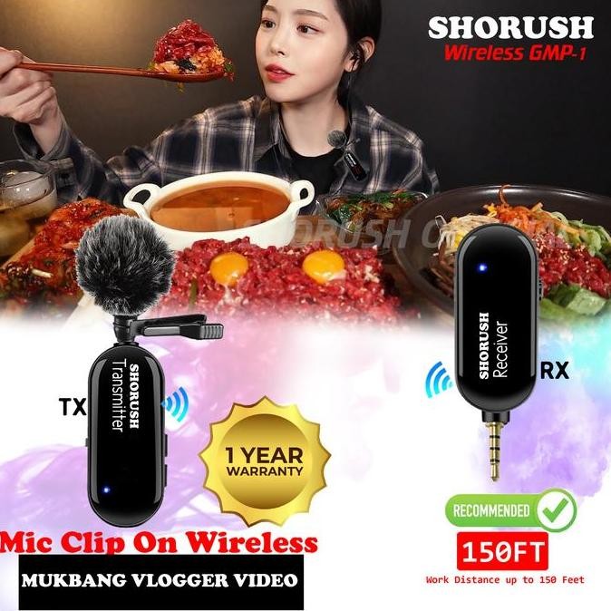 BARU SHORUSH GMP-1 LAVALIER WIRELESS MIC - CLIP ON VLOG KAMERA HP ASMR
